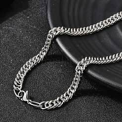 Colliers à maillons cubains en acier inoxydable 304 de 6 mm pour hommes&nbsp;NJEW-B134-08B-P
