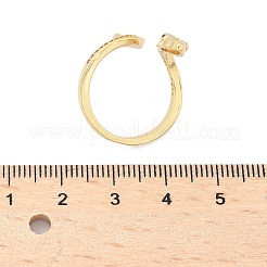 Messing Micro Pave klare Manschettenringe aus Zirkonia&nbsp;ZIRC-M117-02G