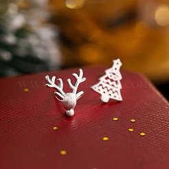 Hirsch & Weihnachtsbaum Weihnachten Messing Ohrstecker&nbsp;FS-WG921AB-01