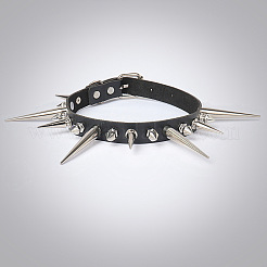 Chokerhalsketten aus Kunstleder im Gothic-Stil mit Spike-Nieten&nbsp;FS-WGF47C0-01