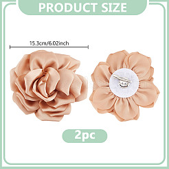 2 spillo in ferro con fiore in poliestere&nbsp;JEWB-GO0001-18C