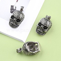 Retro männer halloween schmuck 304 edelstahl große schädel anhänger&nbsp;STAS-O044-40