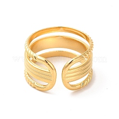 Anillo de puño de acero inoxidable 304 con revestimiento iónico (IP)&nbsp;RJEW-E063-16G