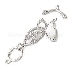 Fermagli a ginocchiera in zircone chiaro micro pavè di ottone&nbsp;KK-N254-86P