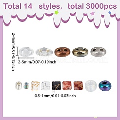 137g 9 Stile Farben Glanz tschechische Glas Saatperlen Perlen&nbsp;SEED-WR0001-04