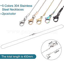 Ensemble de colliers à chaîne serpentine en acier inoxydable 304&nbsp;NJEW-BC0001-10