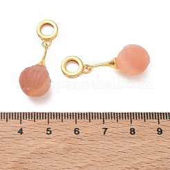 Breloques pendantes européennes en améthyste naturelle et laiton&nbsp;GG-D002-15G-02