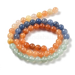 Brins de perles d'aventurine naturelles jaune/verte/bleue/rouge&nbsp;G-B095-A03-01