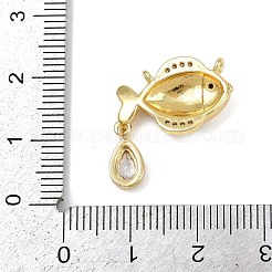 Pendentifs avec zircon cubiques à micro-pavés en laiton&nbsp;KK-F908-06G-01