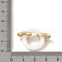 Nacre blanche naturelle et laiton sertis de micro-pavés de zircone cubique transparente&nbsp;KK-C262-05E-G
