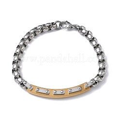 Bracelets unisexes en acier inoxydable 201/304 avec chaîne en boîte&nbsp;BJEW-F522-03G