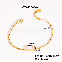 Elegante Boston-Link-Kettenarmbänder aus Edelstahl 304&nbsp;UA2572-2