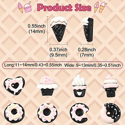 90 pièces 9 styles de cabochons en résine&nbsp;RESI-CJ0004-26