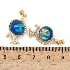 Ottone micro spianare pendenti zirconi&nbsp;KK-F908-14G