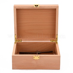 Boîte à bijoux en bois inachevé&nbsp;OBOX-WH0004-11