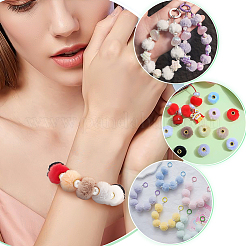60 pièce de 6 couleurs de perles européennes en imitation fourrure de vison&nbsp;FIND-FG0004-37B