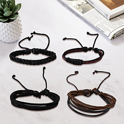 1 borsa di bracciali intrecciati in cordino di pelle PU regolabile con stili misti per unisex&nbsp;BJEW-CL0001-47A