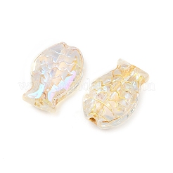 Perles de verre galvanisées et entrelacées de métal doré&nbsp;EGLA-T029-01M