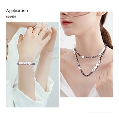 3 Stück natürliche Muschel- und Kunststoffperlen-Blumen- und Glasperlen-Halsketten und Stretch-Armband-Set&nbsp;SJEW-SW00010-01