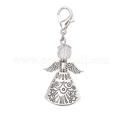 3 pz decorazioni pendenti in lega e vetro stile tibetano con angelo&nbsp;HJEW-JM03959