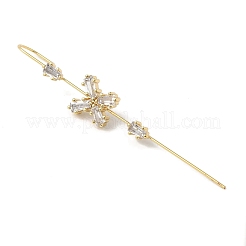 Orecchini con gancio cingolato avvolgenti in cristallo di ottone con strass per donna&nbsp;EJEW-C097-02G-01