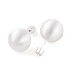 Ohrstecker aus Messing mit runder Kugel für Damen&nbsp;LS-EJEW-G391-24A-S