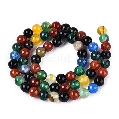 Brins de perles d'agate naturelle (teintes et chauffées)&nbsp;G-Q604-6MM-01