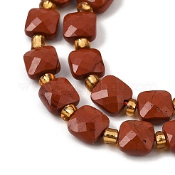 Los abalorios rojos jaspe hebras naturales&nbsp;GG-CBA96AE-A01-6x6mm