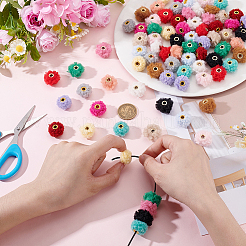 80 Stück 16 Farben Stofflegierung Plüsch Pompom Ball Perlen&nbsp;DIY-GA0008-86