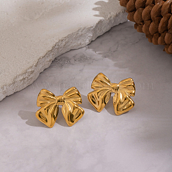 Boucles d'oreilles à tige en acier inoxydable 304 avec nœud papillon&nbsp;ON6549