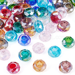50 Stück 10 Farben transparente europäische Glasperlen&nbsp;GPDL-TA0001-13