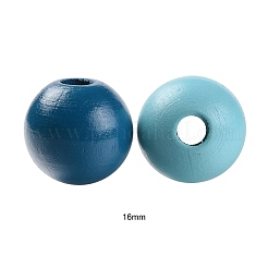 160 pièces 4 couleurs été océan style marin perles rondes en bois naturel peint&nbsp;WOOD-LS0001-01F