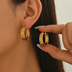 Pendientes de aro redondos minimalistas de acero inoxidable 304&nbsp;MS5537