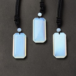 Collier pendentif rectangle opalite avec cordon nylon pour femme&nbsp;NJEW-C001-01A-04