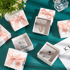 Quadratische Aufbewahrungsboxen für Schmucksets aus Papppapier&nbsp;LS-CON-WH0086-097C
