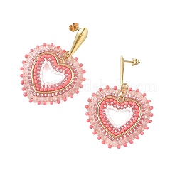 Perle de verre perles dangle boucles d'oreilles&nbsp;EJEW-MZ00768