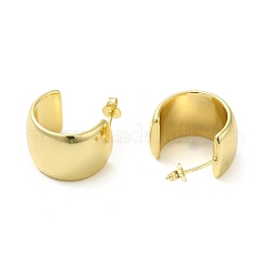 Aretes redondos de latón chapado en rejilla&nbsp;EJEW-D073-02G