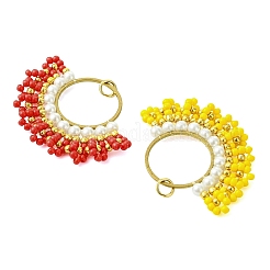 Pendentifs en perles de verre et anneaux de laiton&nbsp;PALLOY-MZ01340