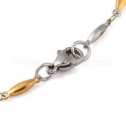 Bracciali a catena con maglie in acciaio inossidabile con occhio di cavallo per donne e uomini&nbsp;BJEW-M319-01B-GP