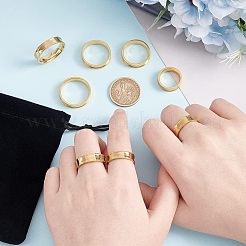 16 Stück 8 Größen 201 Edelstahl geriffelter Fingerring für Männer und Frauen&nbsp;RJEW-UN0002-37