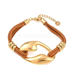 Bracelets en cordon de velours et breloques en acier inoxydable 304&nbsp;BJEW-H638-04G