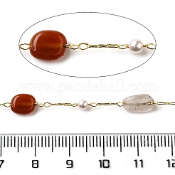 Chaînes de perles artisanales en pépites de quartz rutile naturel&nbsp;CHC-F020-04G-07