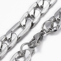 Trendige Herren 201 Edelstahl Panzerkette Halsketten & Armbänder Sets&nbsp;SJEW-L186-03P-A