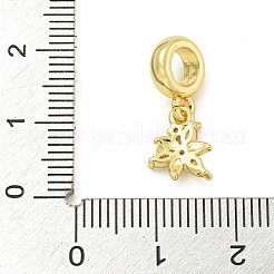 Gestell Beschichtung Messing Pflastern bunte Zirkonia Blume europäischen baumeln Charms&nbsp;KK-Z067-34G