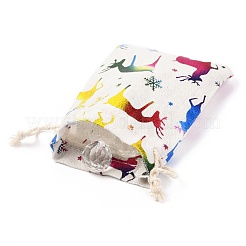 Bolso de tela de tela de algodón con tema navideño&nbsp;ABAG-H104-B07