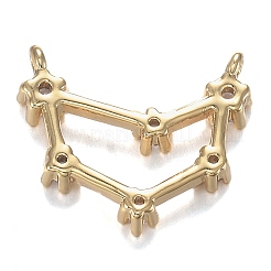 Breloques en laiton micro zircone cubique transparente&nbsp;ZIRC-F120-019G-06