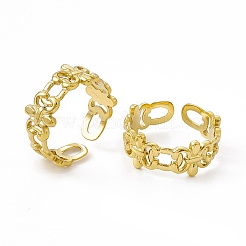 Bague manchette en acier inoxydable 304 avec placage ionique (IP) pour femme&nbsp;RJEW-C060-20G