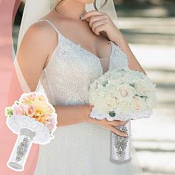 Blumenstraußhalter aus Polyester und Strass&nbsp;AJEW-OC00042