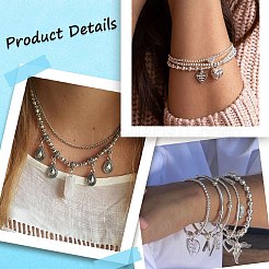 320 pièce 4 styles de perles d'espacement en acier inoxydable 304&nbsp;STAS-SC0006-88