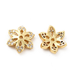 Tappi di perline in zirconia cubica trasparente micro pavé in ottone&nbsp;KK-G425-04G